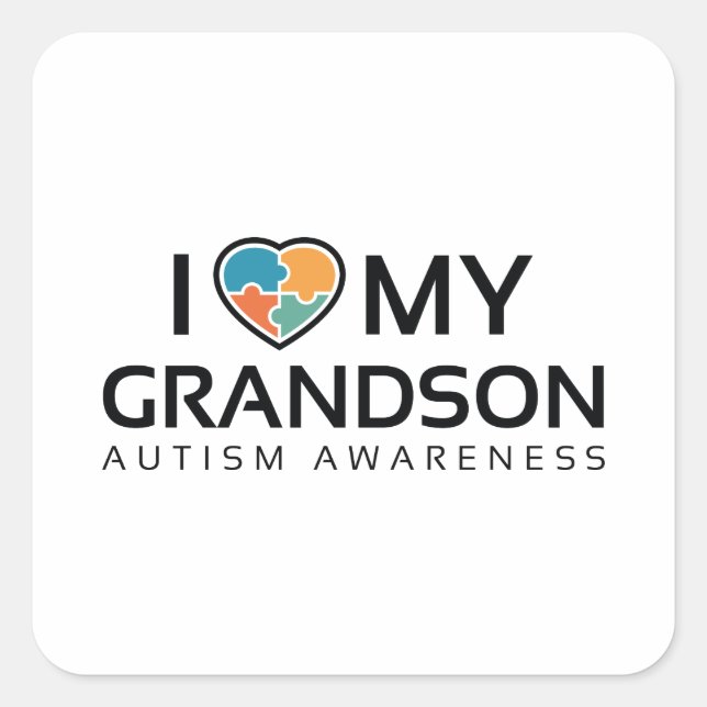 Adesivo Quadrado Eu Amo Meu Avô (Frente)