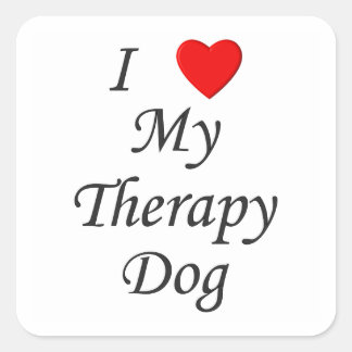 Adesivo Quadrado Eu Amo Meu Cachorro De Terapia