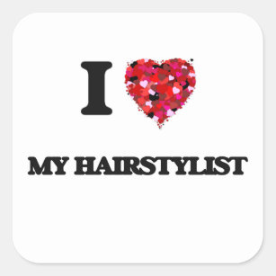 Adesivo Quadrado Eu amo meu Hairstylist