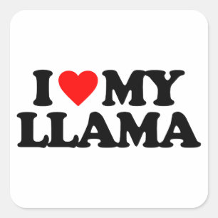 ADESIVO QUADRADO EU AMO MEU LAMA
