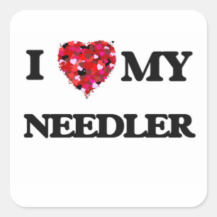 Adesivo Quadrado Eu amo meu Needler