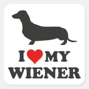 Adesivo Quadrado Eu amo meu Wiener