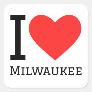 Adesivo Quadrado Eu amo Milwaukee