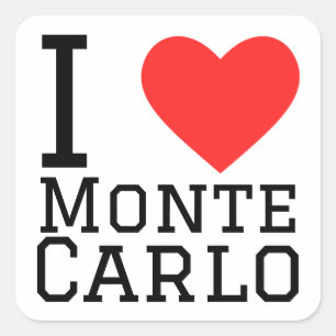 Adesivo Quadrado Eu amo Monte Carlo
