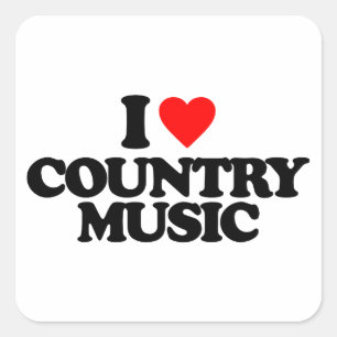 ADESIVO QUADRADO EU AMO MÚSICA COUNTRY