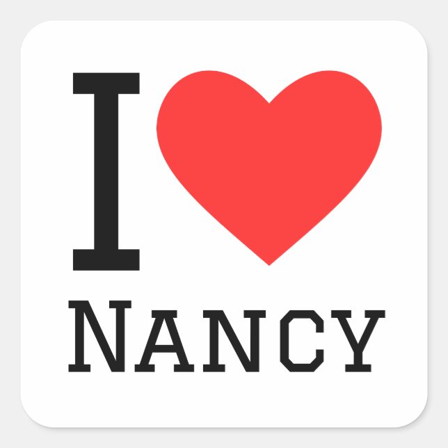 Adesivo Quadrado Eu amo Nancy (Frente)