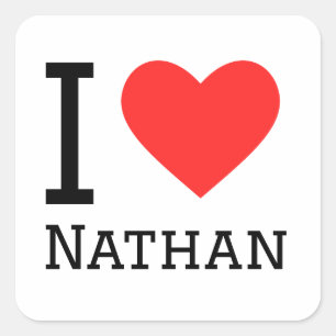 Adesivo Quadrado Eu amo Nathan