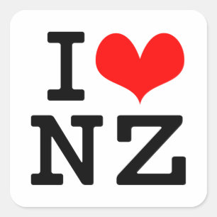Adesivo Quadrado Eu amo NZ
