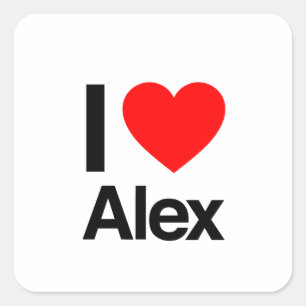 Adesivo Quadrado eu amo o Alex