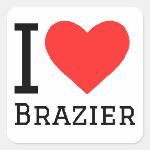 Adesivo Quadrado Eu amo o Brazier