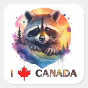 Adesivo Quadrado Eu amo o Canadá