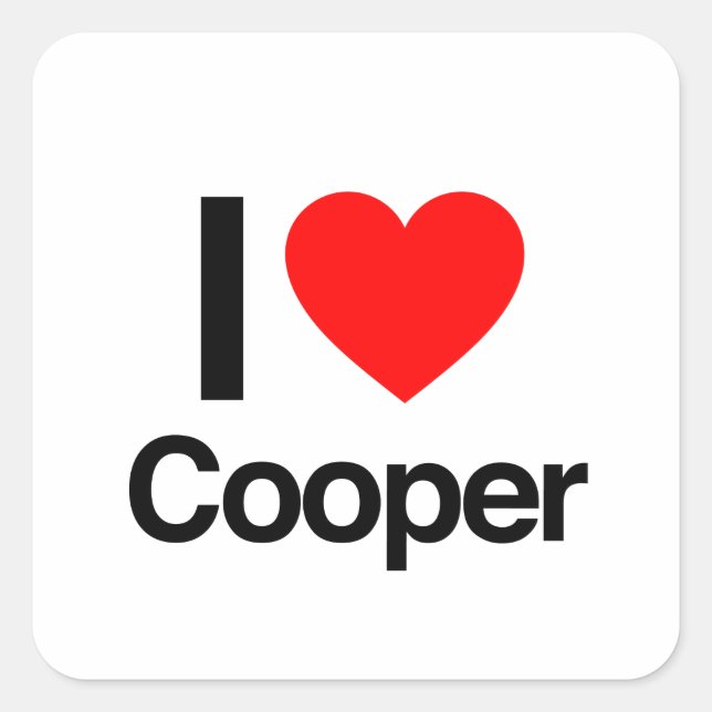 Adesivo Quadrado eu amo o Cooper (Frente)