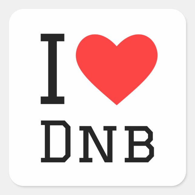 Adesivo Quadrado Eu amo o dnb (Frente)