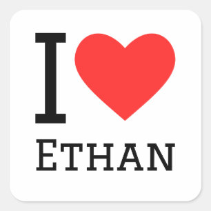 Adesivo Quadrado Eu amo o Ethan