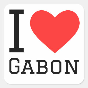 Adesivo Quadrado Eu amo o gabon