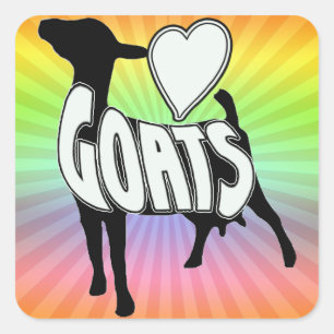 ADESIVO QUADRADO EU AMO O ÍCONE DO LOGOTIPO DAS CABRAS