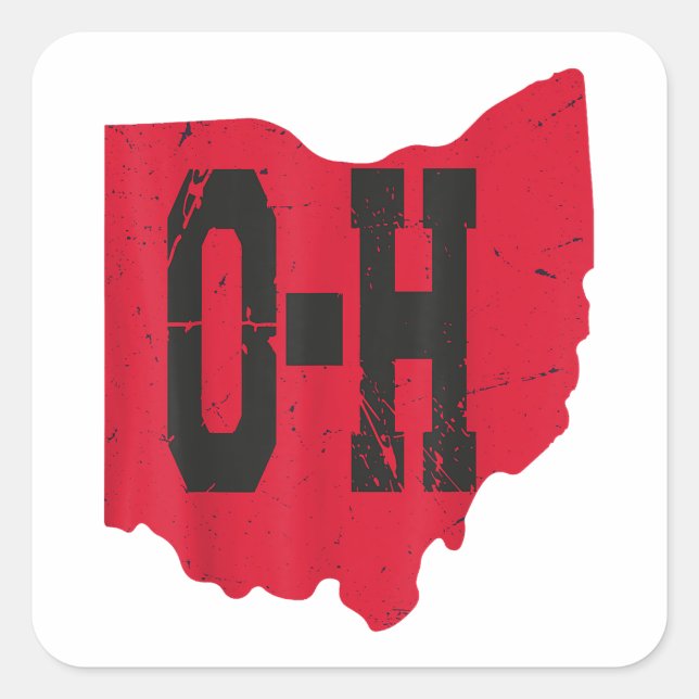 Adesivo Quadrado Eu Amo O Meu Script Home De Ohio, Ohio Buckeye Sta (Frente)