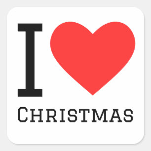 Adesivo Quadrado Eu amo o Natal