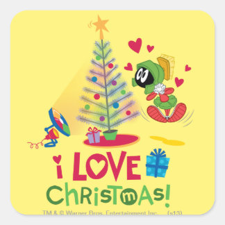 Adesivo Quadrado Eu Amo o Natal - MARVIN O MARCIANO™