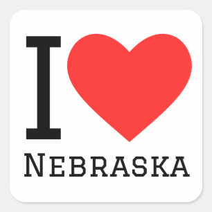 Adesivo Quadrado Eu amo o Nebraska