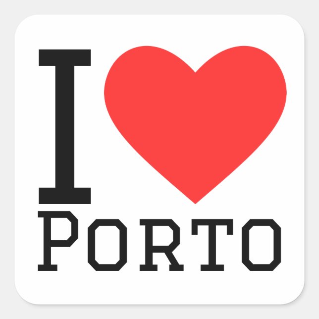 Adesivo Quadrado Eu amo o Porto (Frente)