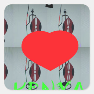 Adesivo Quadrado Eu amo o Quênia