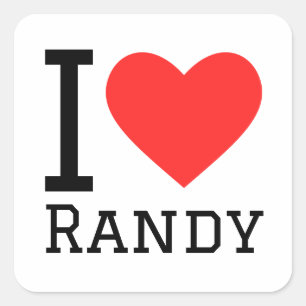 Adesivo Quadrado Eu amo o Randy