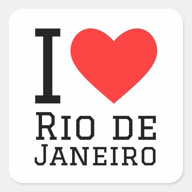 Adesivo Quadrado Eu amo o Rio de Janeiro (Frente)