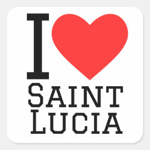 Adesivo Quadrado Eu amo o Santo Lúcia