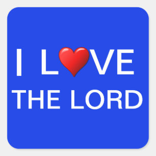 ADESIVO QUADRADO EU AMO O SENHOR 