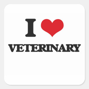 Adesivo Quadrado Eu amo o veterinário