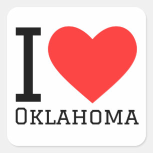 Adesivo Quadrado Eu amo Oklahoma