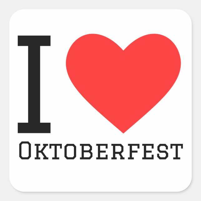 Adesivo Quadrado eu amo Oktoberfest (Frente)