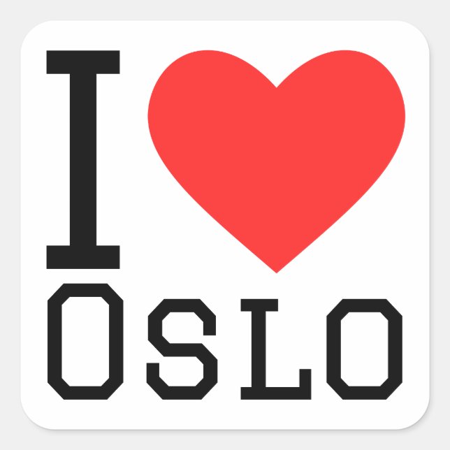 Adesivo Quadrado Eu amo Oslo (Frente)