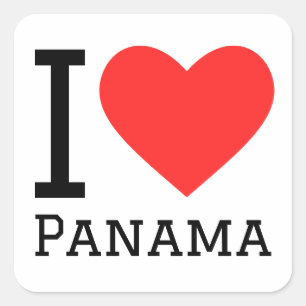 Adesivo Quadrado Eu amo Panamá