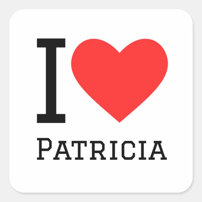 Adesivo Quadrado Eu amo Patricia (Frente)