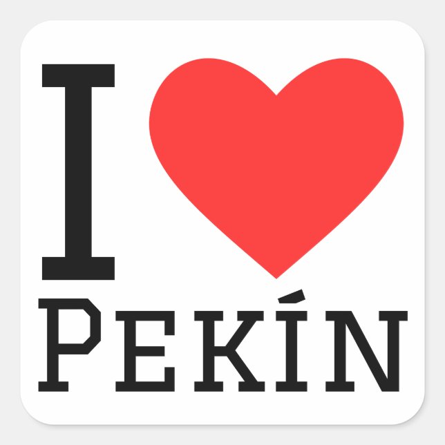 Adesivo Quadrado Eu amo Pekín (Frente)