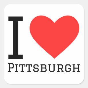 Adesivo Quadrado Eu amo Pittsburgh