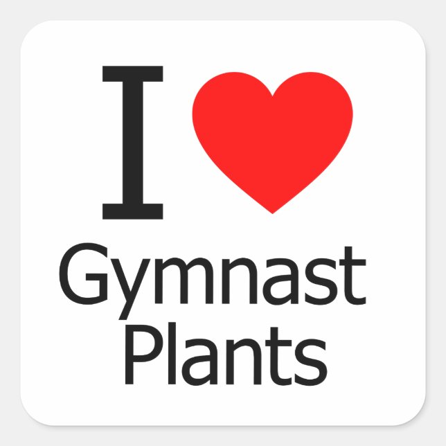 Adesivo Quadrado Eu Amo Plantas De Gymnast (Frente)