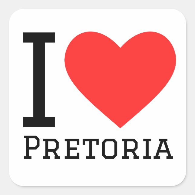 Adesivo Quadrado Eu amo Pretória (Frente)