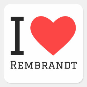 Adesivo Quadrado Eu amo Rembrandt