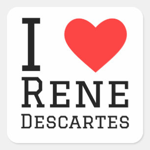 Adesivo Quadrado Eu amo Rene Descartes
