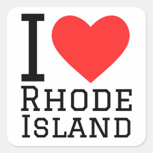 Adesivo Quadrado Eu amo Rhode Island