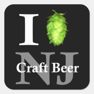 Adesivo Quadrado Eu amo (salto) a cerveja do artesanato de NJ