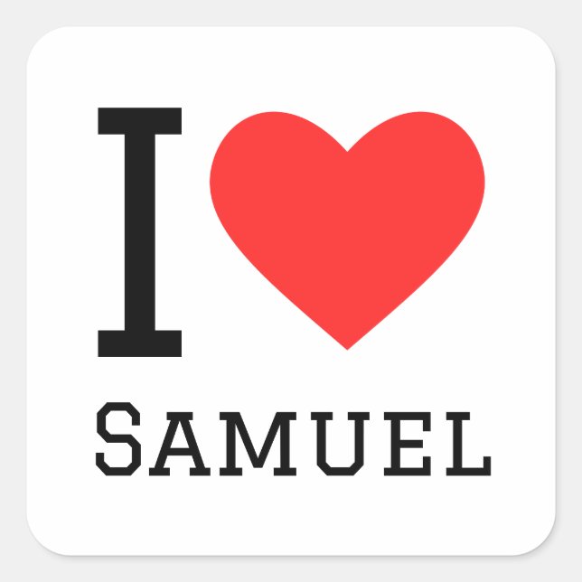 Adesivo Quadrado Eu amo Samuel (Frente)