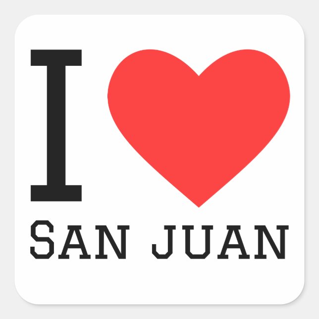 Adesivo Quadrado Eu amo san juan (Frente)