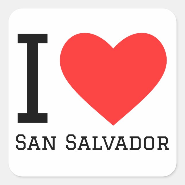 Adesivo Quadrado Eu amo San Salvador (Frente)