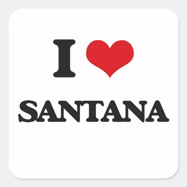Adesivo Quadrado Eu amo Santana (Frente)