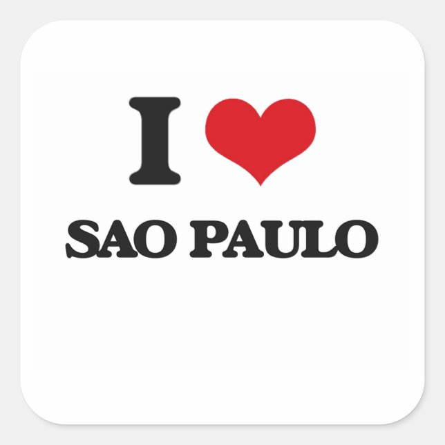 Adesivo Quadrado Eu amo Sao Paulo (Frente)