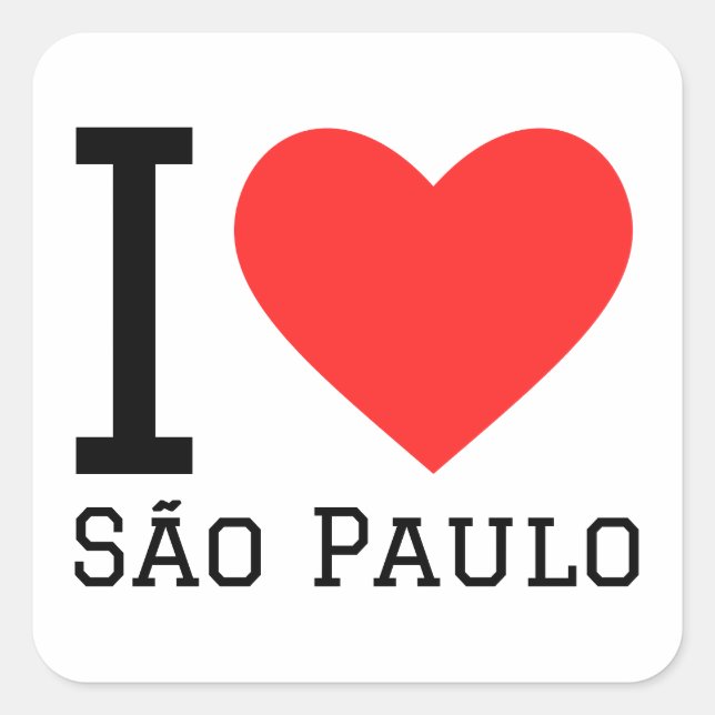 Adesivo Quadrado Eu amo São Paulo (Frente)